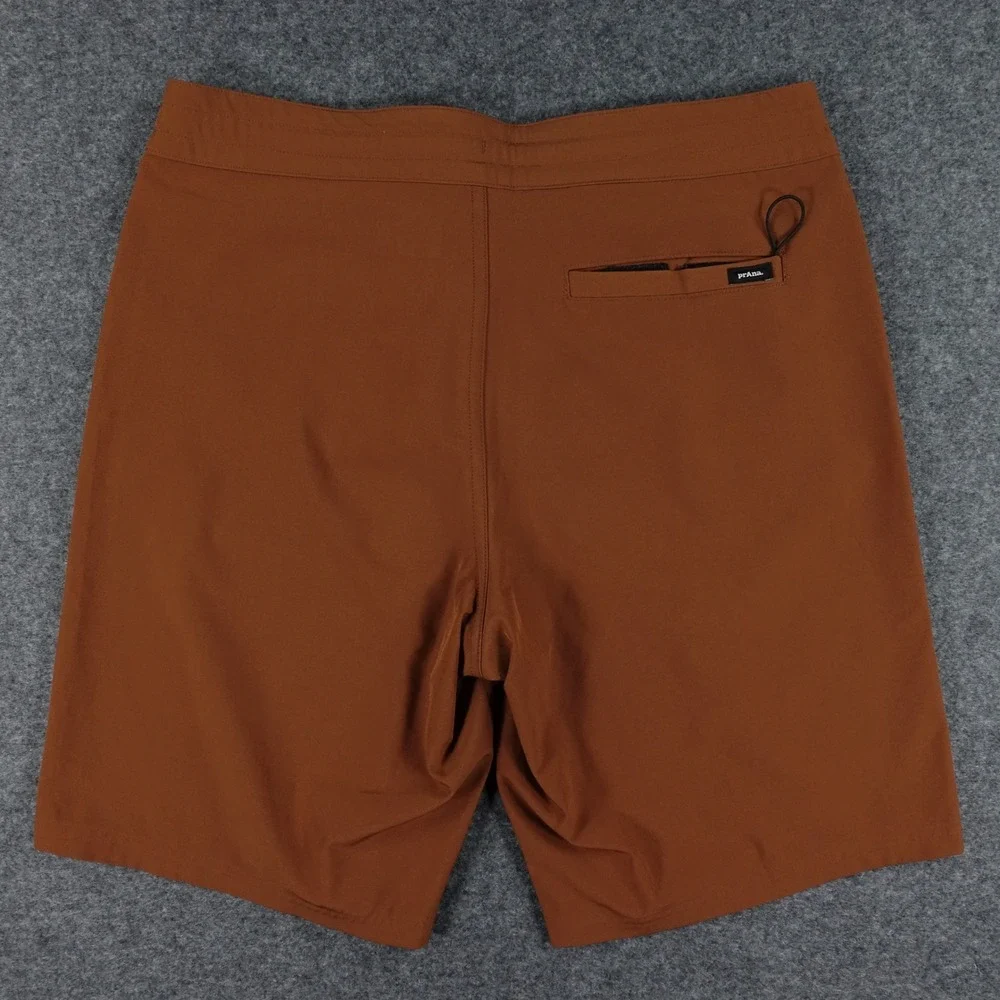 prAna Board Shorts Mens 28 Quick Dry Surf Swim Rust Brown